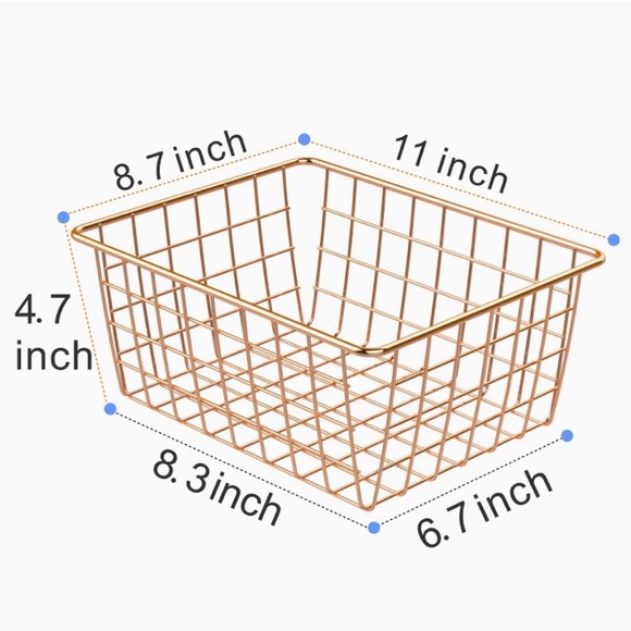 Rose Gold Metal Storage Basket - Picture 3 of 4